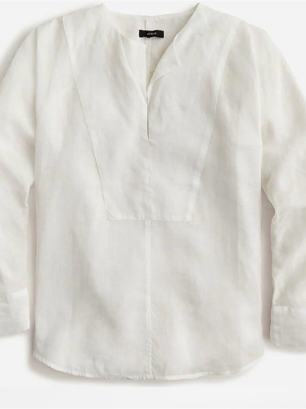 J.Crew 100% Ramie White Tunic Blouse Minimalist Coastal NWT SZ M